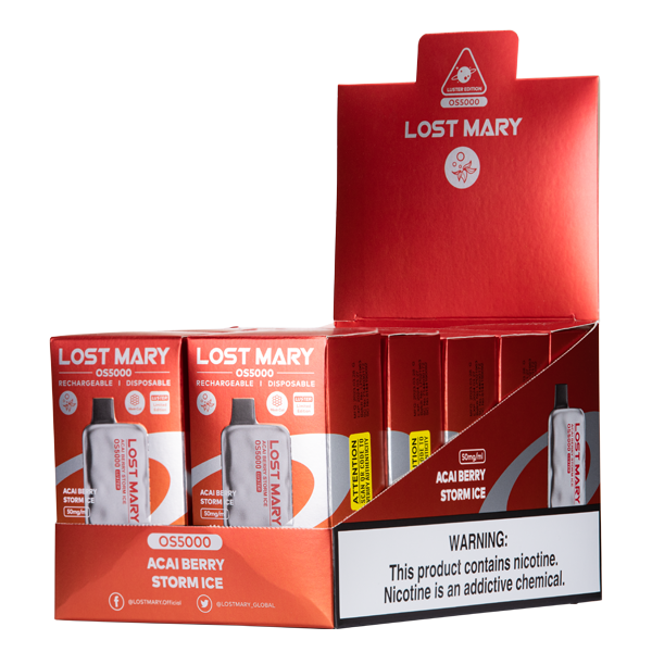 BUY 1 GET 1 FREE Acai Berry Storm Ice Lost Mary OS5000 Luster | Vape Amazon India - Vape Amazon India