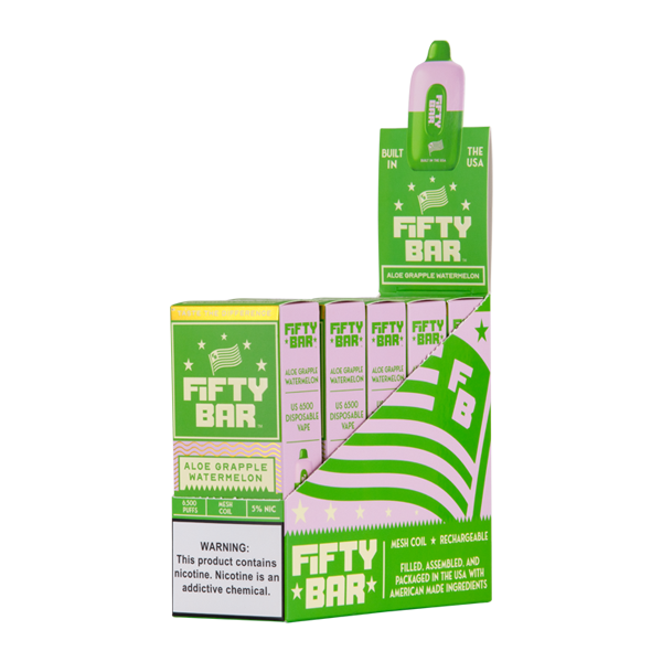 BUY 1 GET 1 FREE Aloe Grapple Watermelon Fifty Bar | Vape Amazon India - Vape Amazon India
